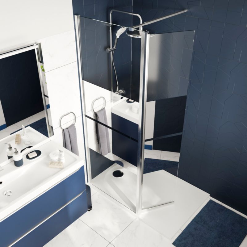 Walk-in Brusevæg Ledava 125 cm Krom Spejlglas