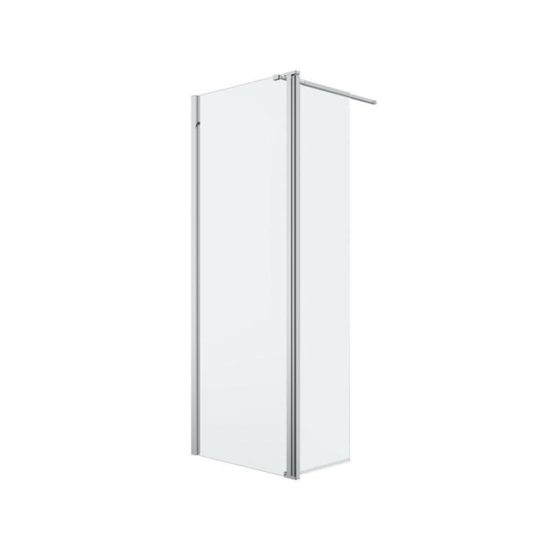 Walk-in Brusekabine 80 + 45 cm Chrom Gennemsigtig