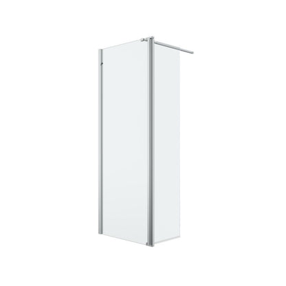 Walk-in Brusekabine 80 + 45 cm Chrom Gennemsigtig