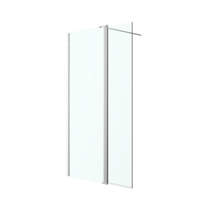 Walk-in Brusekabine 80 + 45 cm Chrom Gennemsigtig