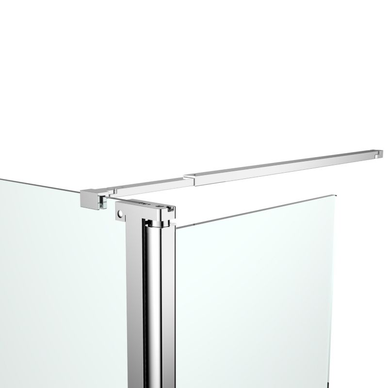 Walk-in Brusekabine 80 + 45 cm Chrom Gennemsigtig