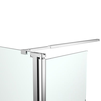Walk-in Brusekabine 80 + 45 cm Chrom Gennemsigtig