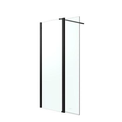 Walk-in Bruseniche 80+45 cm Sort Aluminium Gennemsigtigt Glas