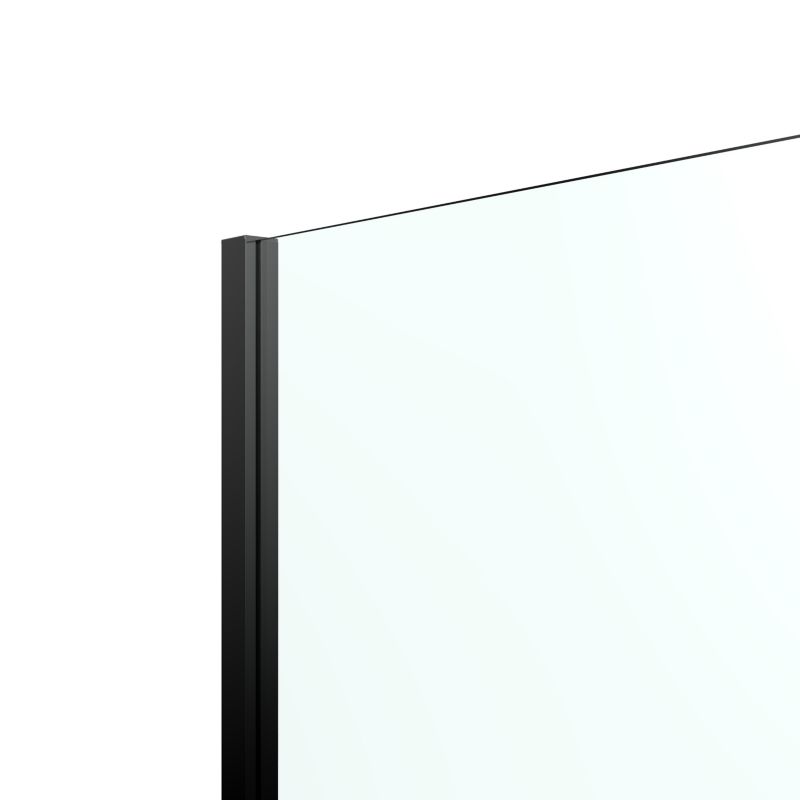 Walk-in Bruseniche 80+45 cm Sort Aluminium Gennemsigtigt Glas
