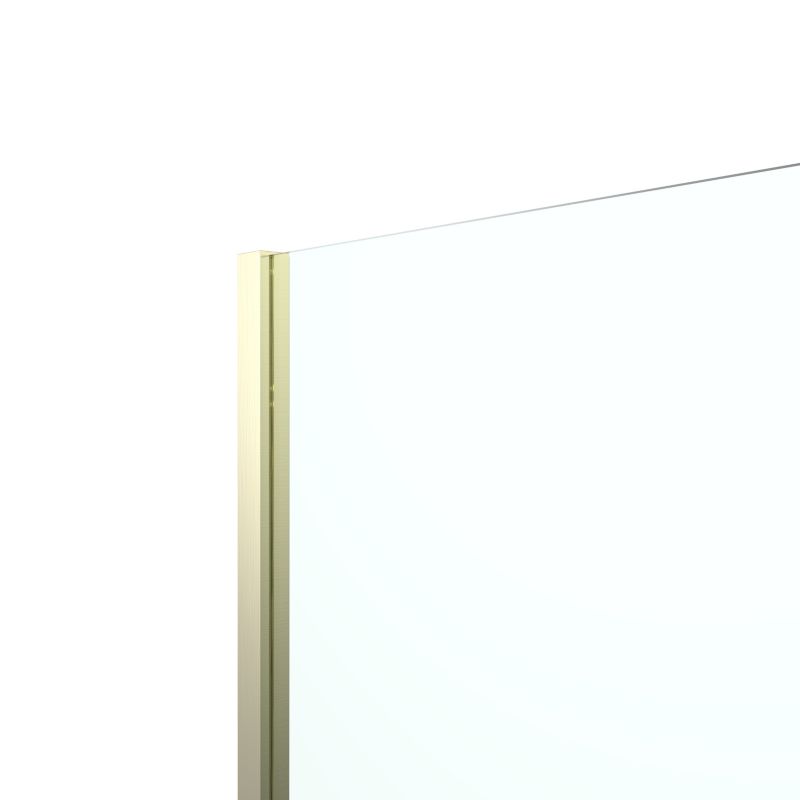 Walk-in Brusevæg 125 cm Guld Børstet med Antikalk Transparent Glas