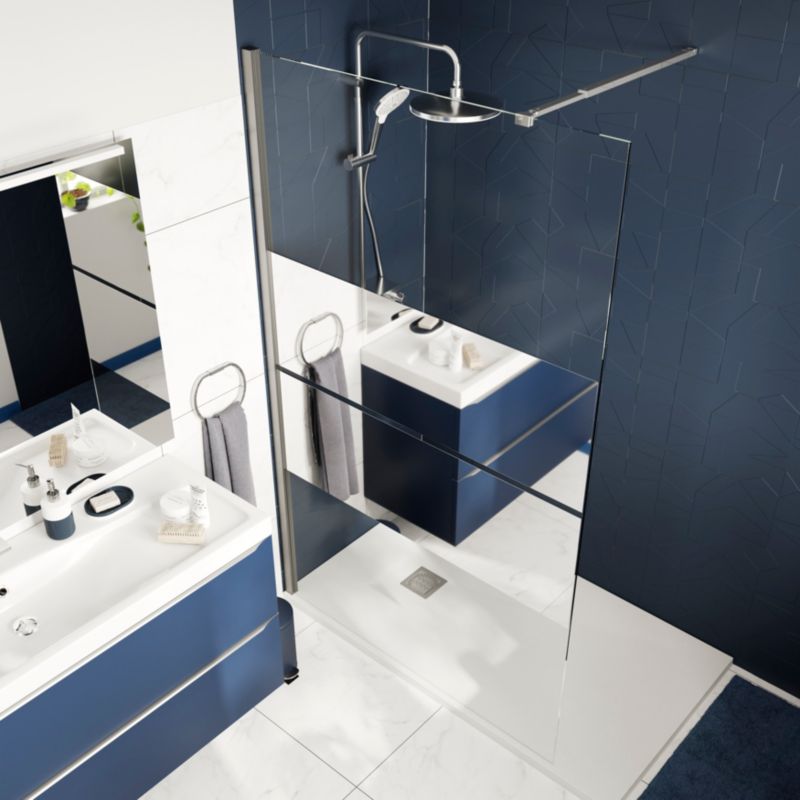 Walk-in Brusevæg Ledava 80 cm Krom Spejlglas
