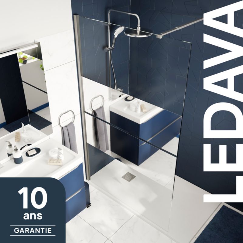 Walk-in Brusevæg Ledava 80 cm Krom Spejlglas