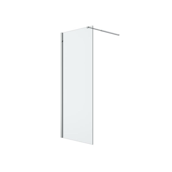 Walk-in Brusevæg 80 cm Chrom Transparent Glas 8 mm