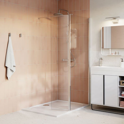 Walk-in Brusevæg Maza 80+40 cm Krom/Transparent