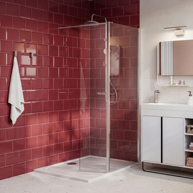 Walk-in Brusevæg Maza 80+40 cm Krom/Transparent