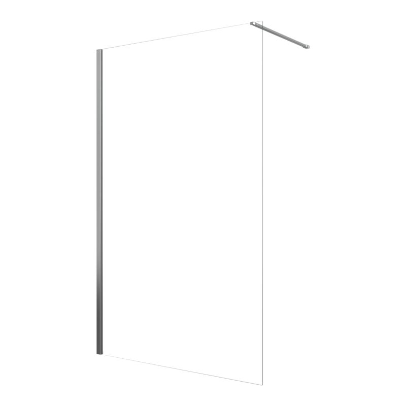 Walk-in brusekabine Maza 90x200 cm Krom/Transparent Hærdet glas