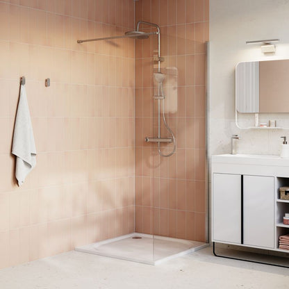 Walk-in brusekabine Maza 90x200 cm Krom/Transparent Hærdet glas