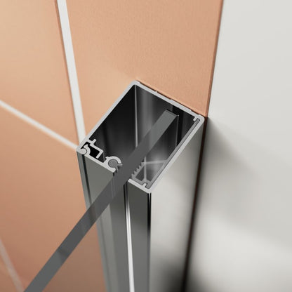 Walk-in brusekabine Maza 90x200 cm Krom/Transparent Hærdet glas