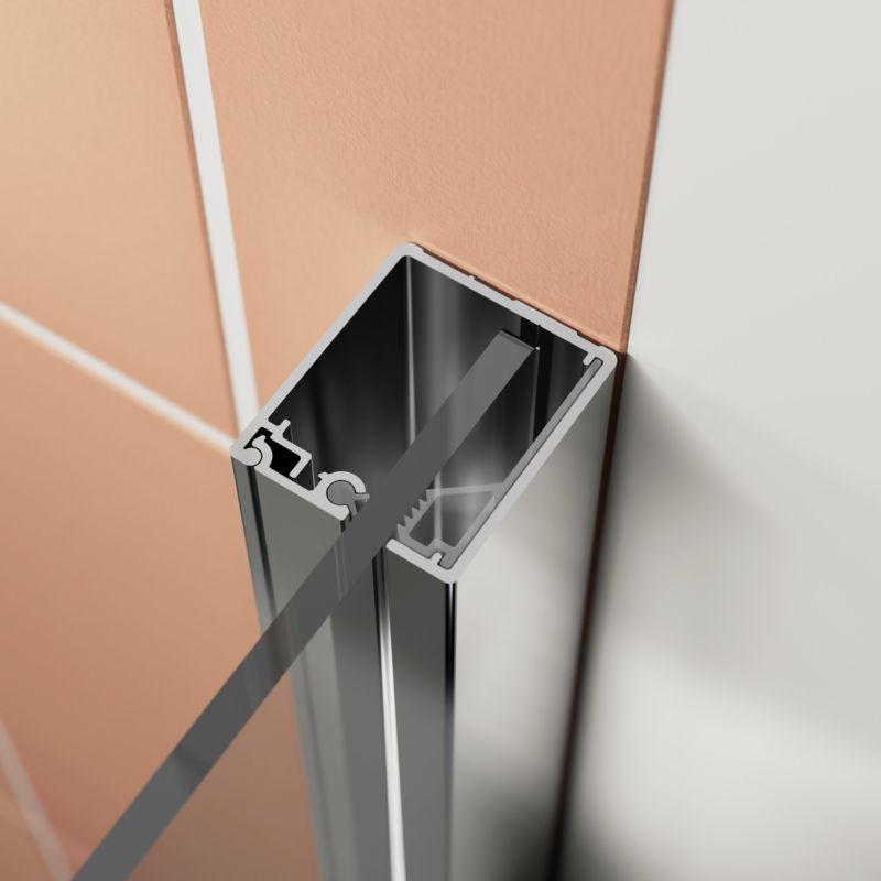 Walk-in brusekabine Maza 90x200 cm Krom/Transparent Hærdet glas