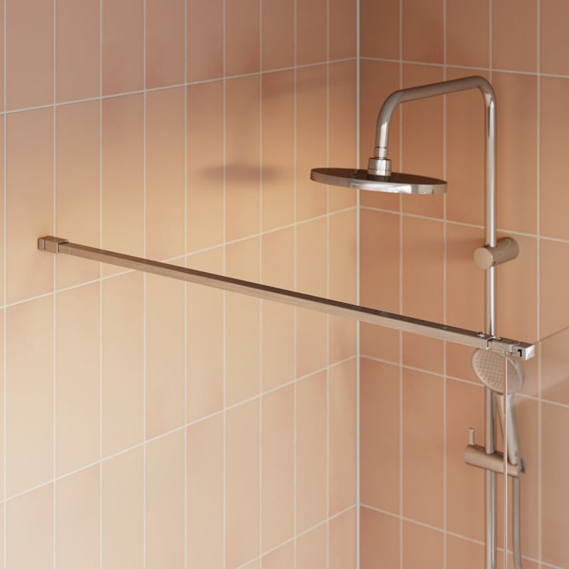 Walk-in brusekabine Maza 90x200 cm Krom/Transparent Hærdet glas