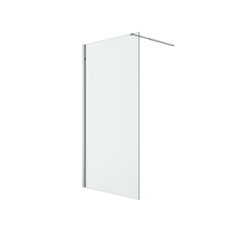 Walk-in Brusevæg 100 cm Krom Gennemsigtigt Glas