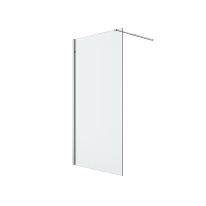 Walk-in Brusevæg 100 cm Krom Gennemsigtigt Glas
