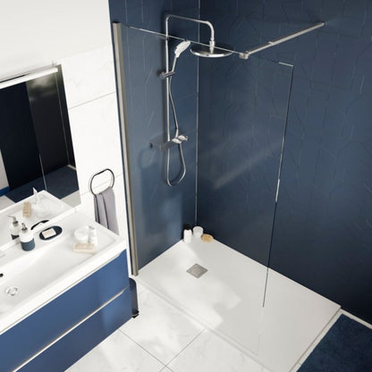 Walk-in Brusevæg 100 cm Krom Gennemsigtigt Glas