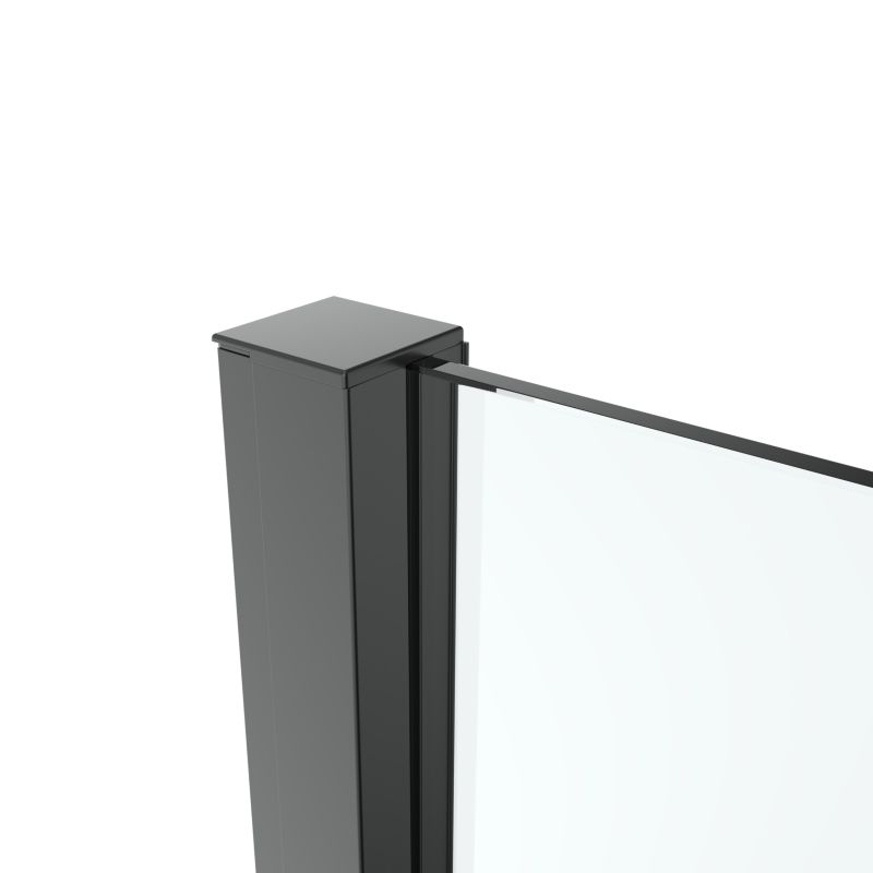 Walk-in Brusekabine 100 cm Sort Ramme Gennemsigtigt Glas