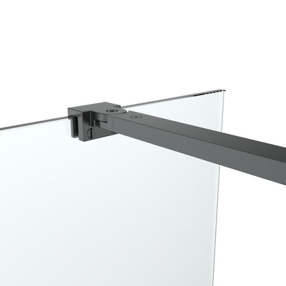 Walk-in Brusekabine 100 cm Sort Ramme Gennemsigtigt Glas