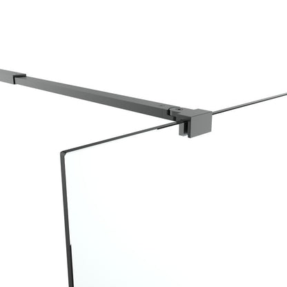Walk-in Brusekabine 100 cm Sort Ramme Gennemsigtigt Glas