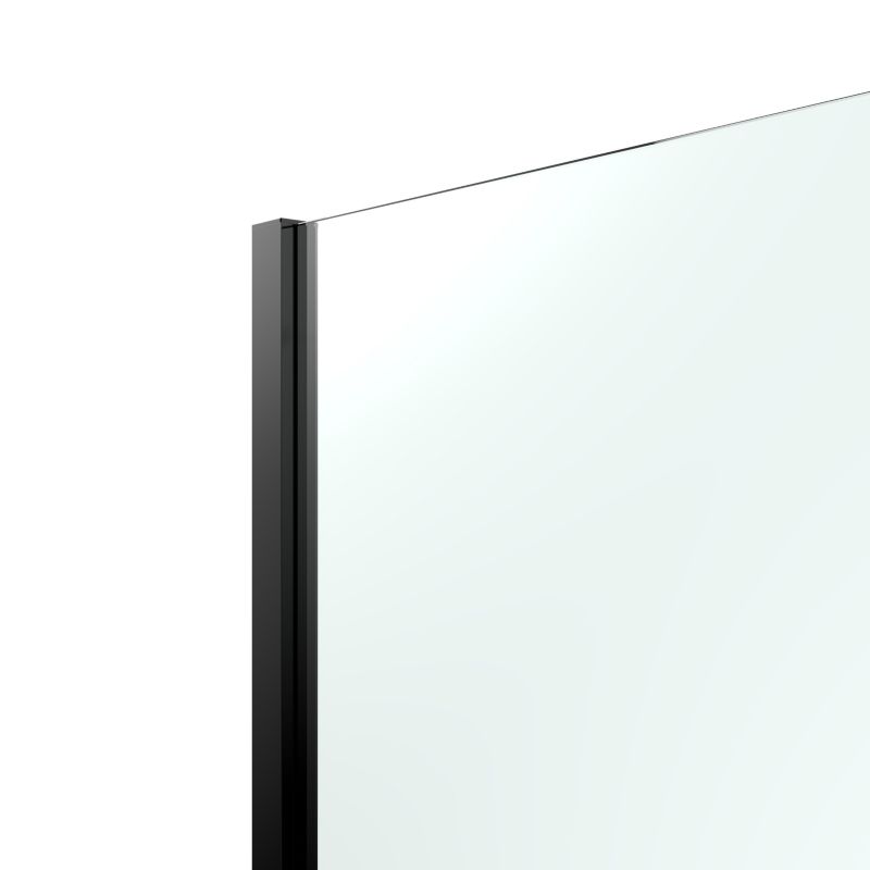 Walk-in Brusekabine 100 cm Sort Ramme Gennemsigtigt Glas