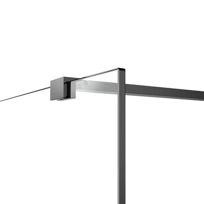Walk-in Brusekabine 100 cm Sort Ramme Gennemsigtigt Glas