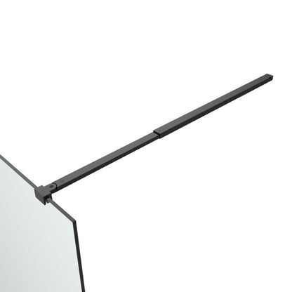 Walk-in Brusekabine 100 cm Sort Ramme Gennemsigtigt Glas