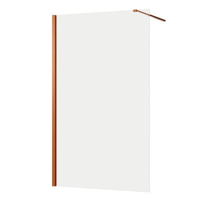 Walk-in Brusevæg 120 cm Mørk Kobber Gennemsigtigt Glas