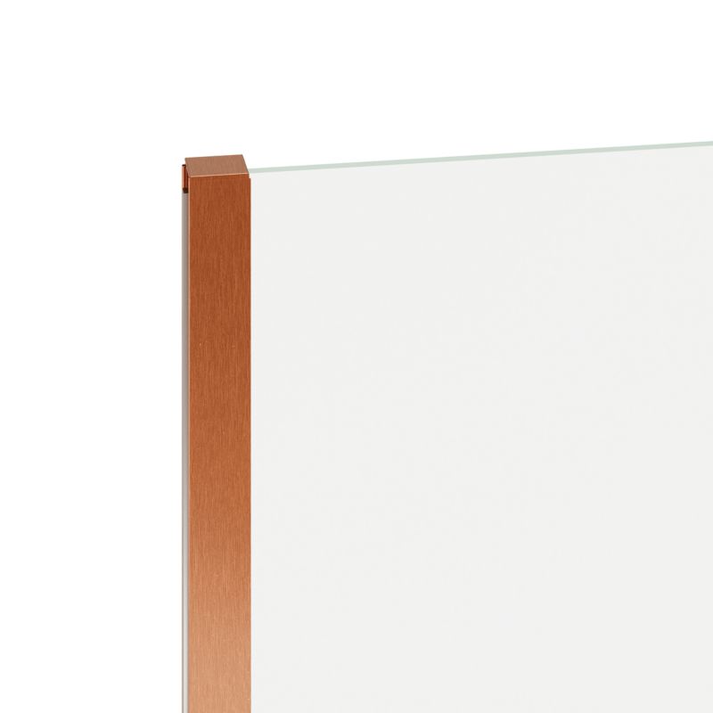 Walk-in Brusevæg 120 cm Mørk Kobber Gennemsigtigt Glas