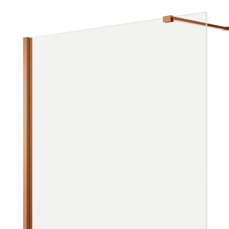 Walk-in Brusevæg 120 cm Mørk Kobber Gennemsigtigt Glas