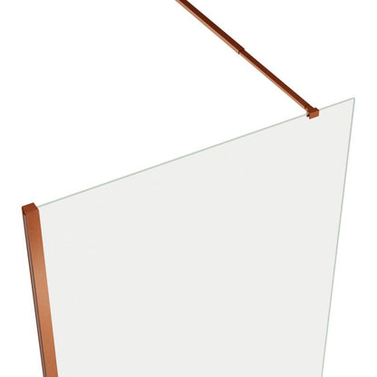 Walk-in Brusevæg 120 cm Mørk Kobber Gennemsigtigt Glas