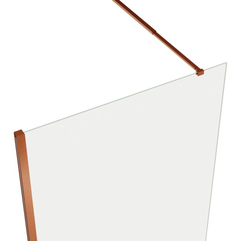 Walk-in Brusevæg 120 cm Mørk Kobber Gennemsigtigt Glas