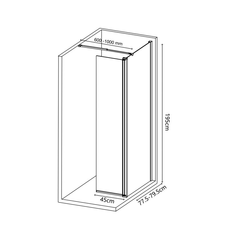 Walk-in Brusevæg 125 x 195 cm Kobberbrun/Transparent | 5063022796394