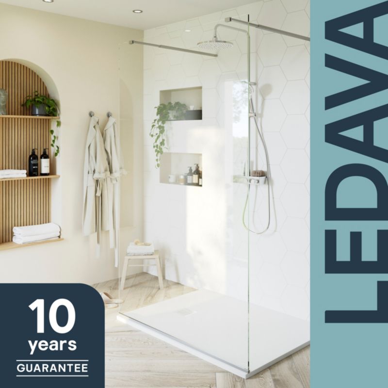 Walk-in Brusevæg Ledava 120 cm Krom/Transparent