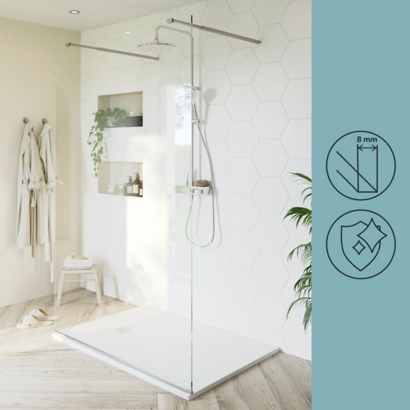 Walk-in Brusevæg Ledava 120 cm Krom/Transparent