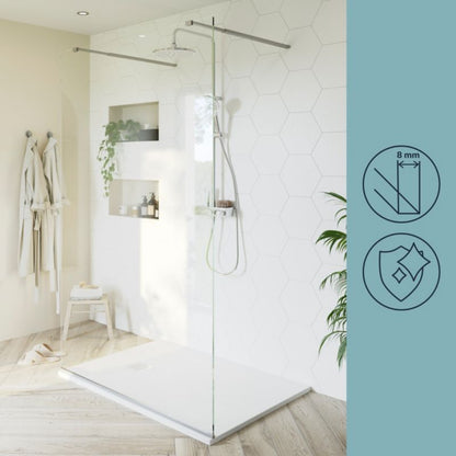 Walk-in Brusevæg Ledava 120 cm Krom/Transparent