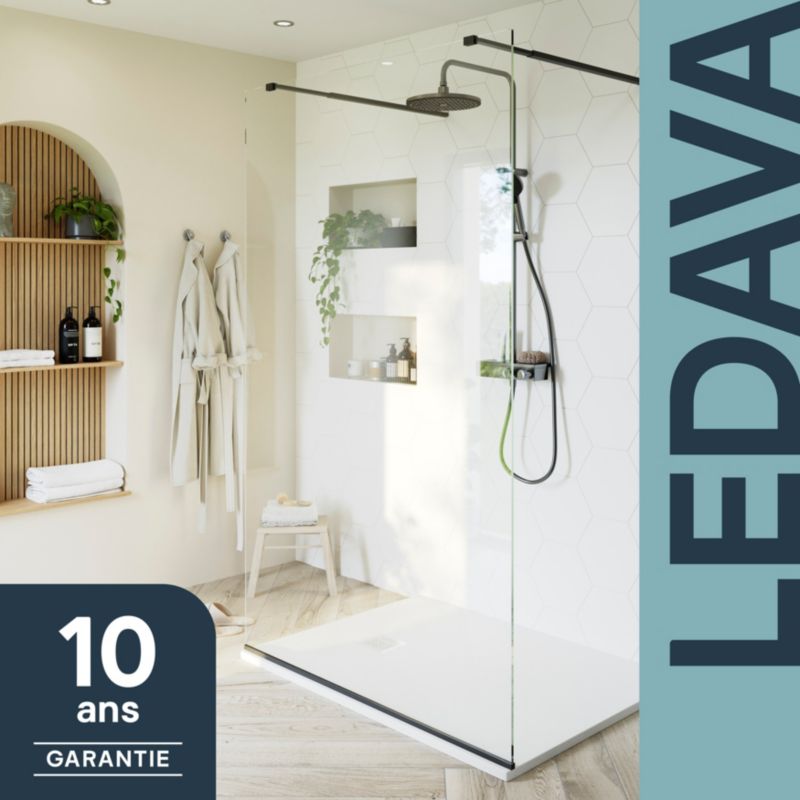 Walk-in Bruseniche 120 cm Sort Gennemsigtigt Glas