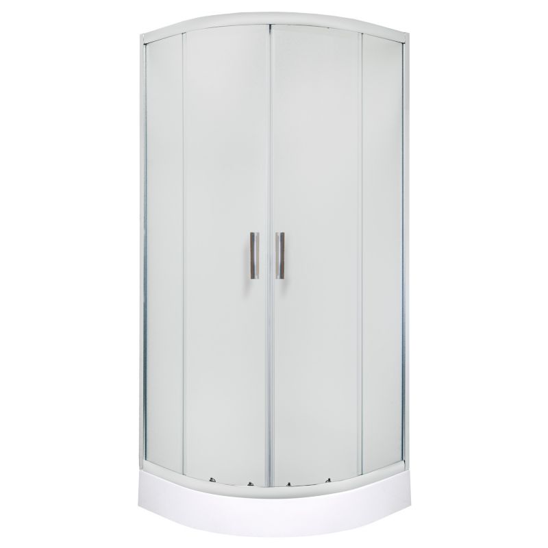 Bruserkabine med Bundkar 90x90 cm Krom Frostet Glas
