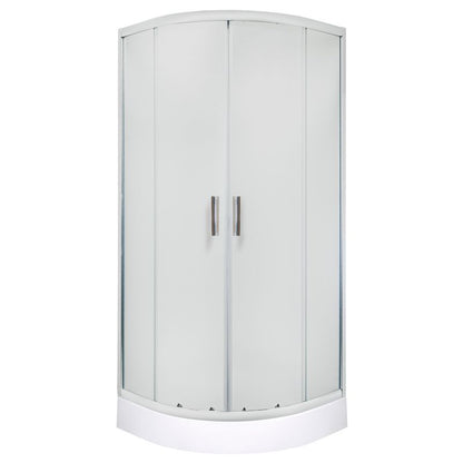 Bruserkabine med Bundkar 90x90 cm Krom Frostet Glas