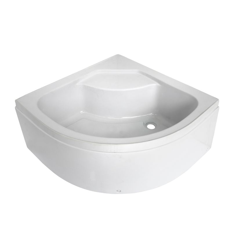 Halvrund brusekabine med brusekar Arkell 80 x 80 x 35 cm krom/transparent