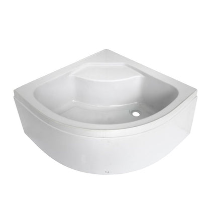 Halvrund brusekabine med brusekar Arkell 80 x 80 x 35 cm krom/transparent