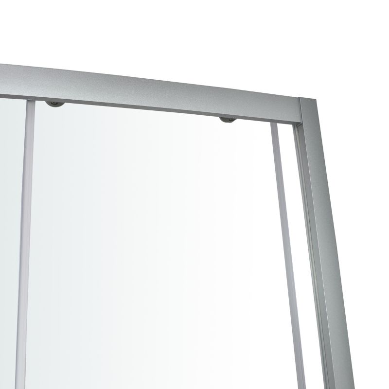 Halvrund brusekabine med brusekar Arkell 80 x 80 x 35 cm krom/transparent