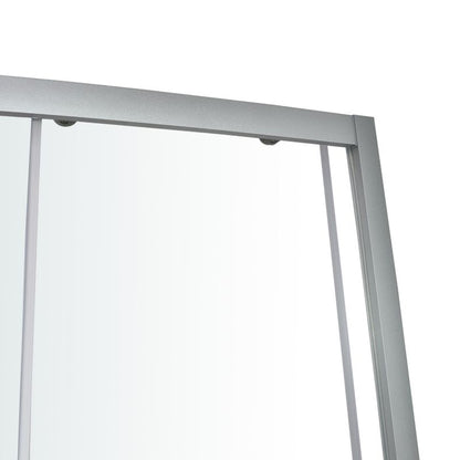 Halvrund brusekabine med brusekar Arkell 80 x 80 x 35 cm krom/transparent