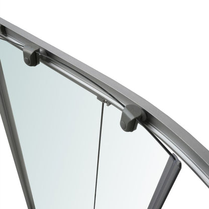 Halvrund brusekabine med brusekar Arkell 80 x 80 x 35 cm krom/transparent