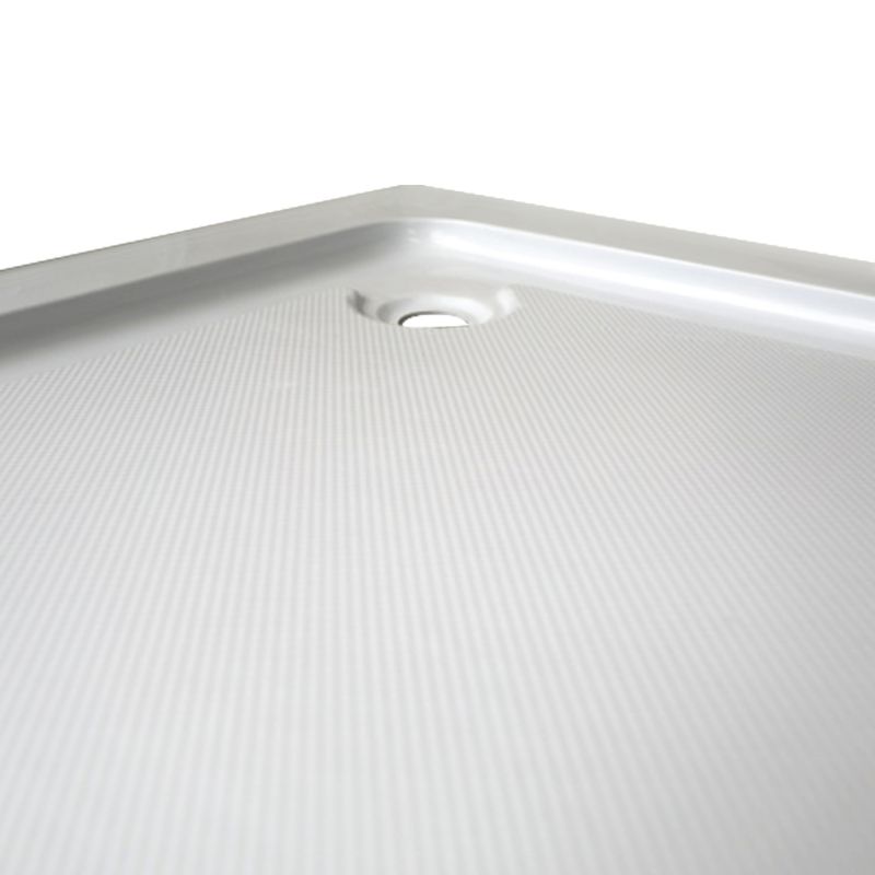 Halvrund brusekabine med brusekar Arkell 80 x 80 x 35 cm krom/transparent