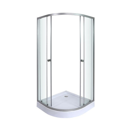 Halvrund Brusekabine med Bundkar 90x90 cm Transparent