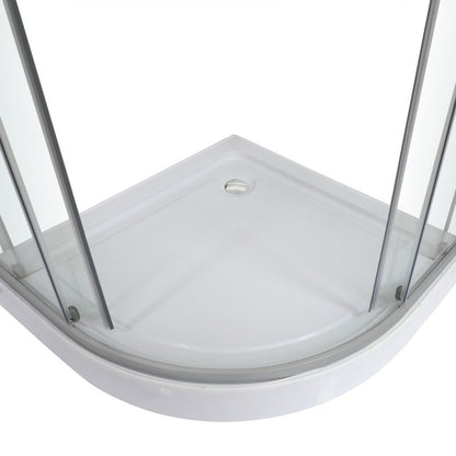 Halvrund Brusekabine med Bundkar 90x90 cm Transparent