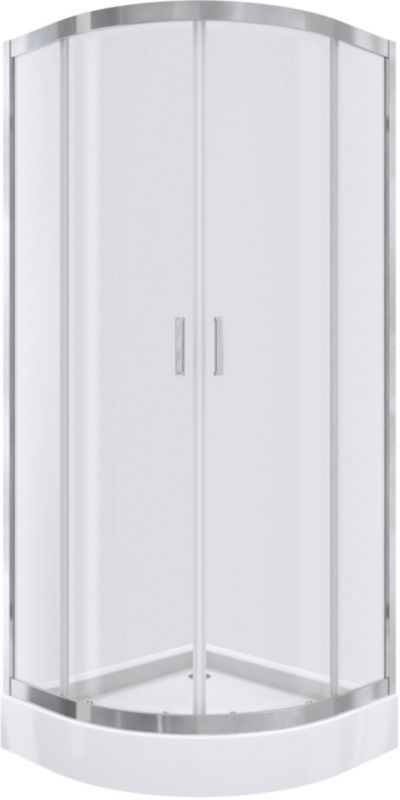Halvrund Brusekabine med Lavt Bundkar 90 cm Transparent/Chrom