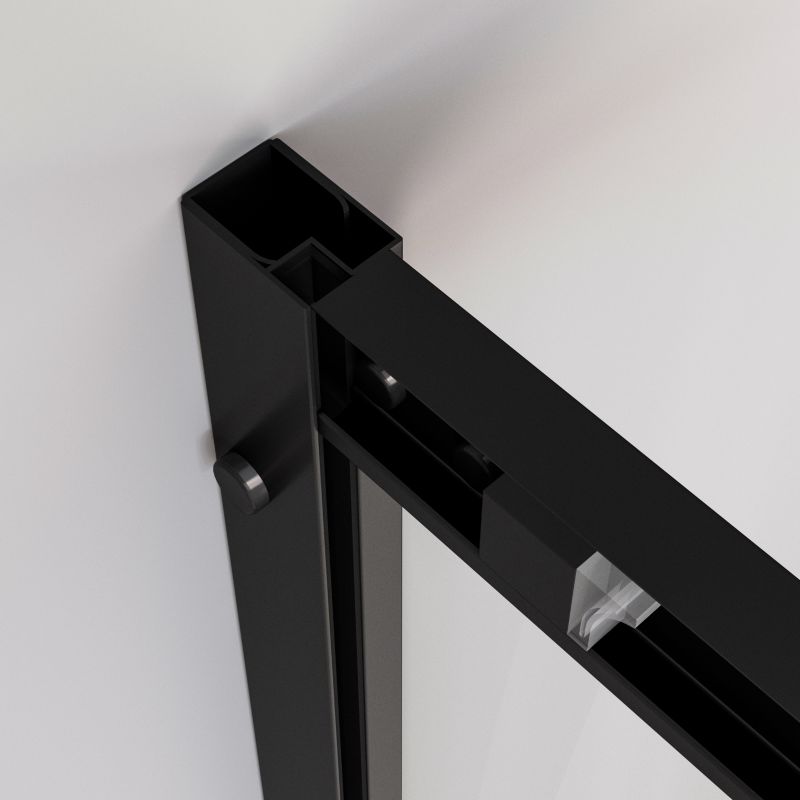 Halvrund brusekabine med lav brusebund Durasan Maxima 90 cm sort